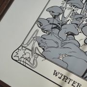 Winter mirror 70s Art Nouveau style after Alfons Mucha