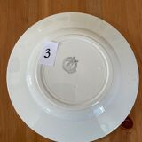 7 assiettes plates liserés vert sapin Moulin des loups