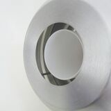 Grande suspension vintage Mercure par Eglo en aluminium brossé et opaline