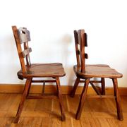Paire de chaises brutalistes style ranch