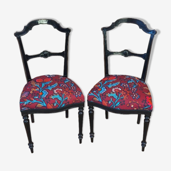 Paire de chaises Napoléon lll noires