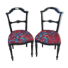 Pair of black Napoleon lll chairs