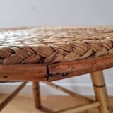 Rattan and rope coffee table