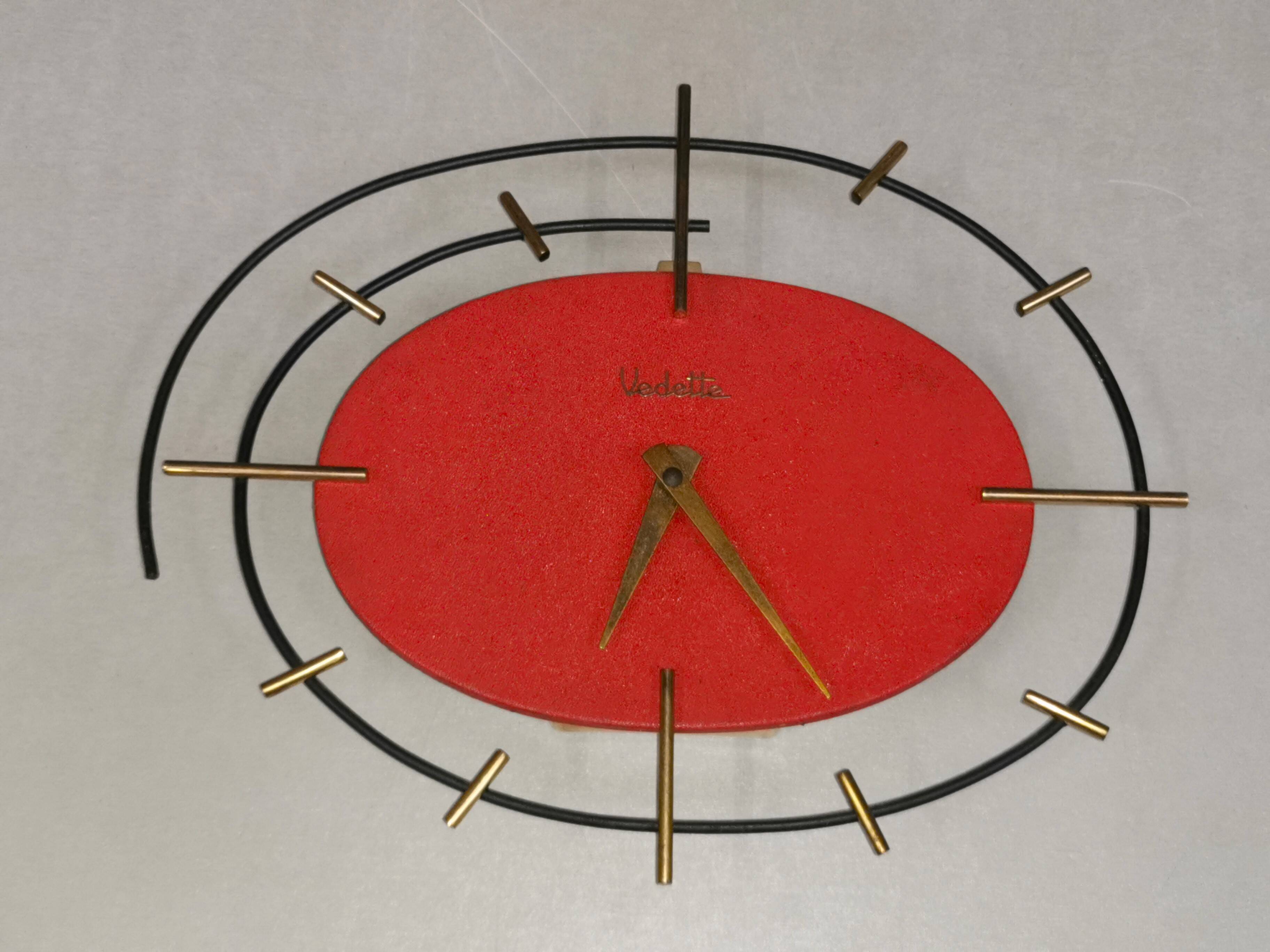 Vintage ortf clock, vedette wall clock 1950s