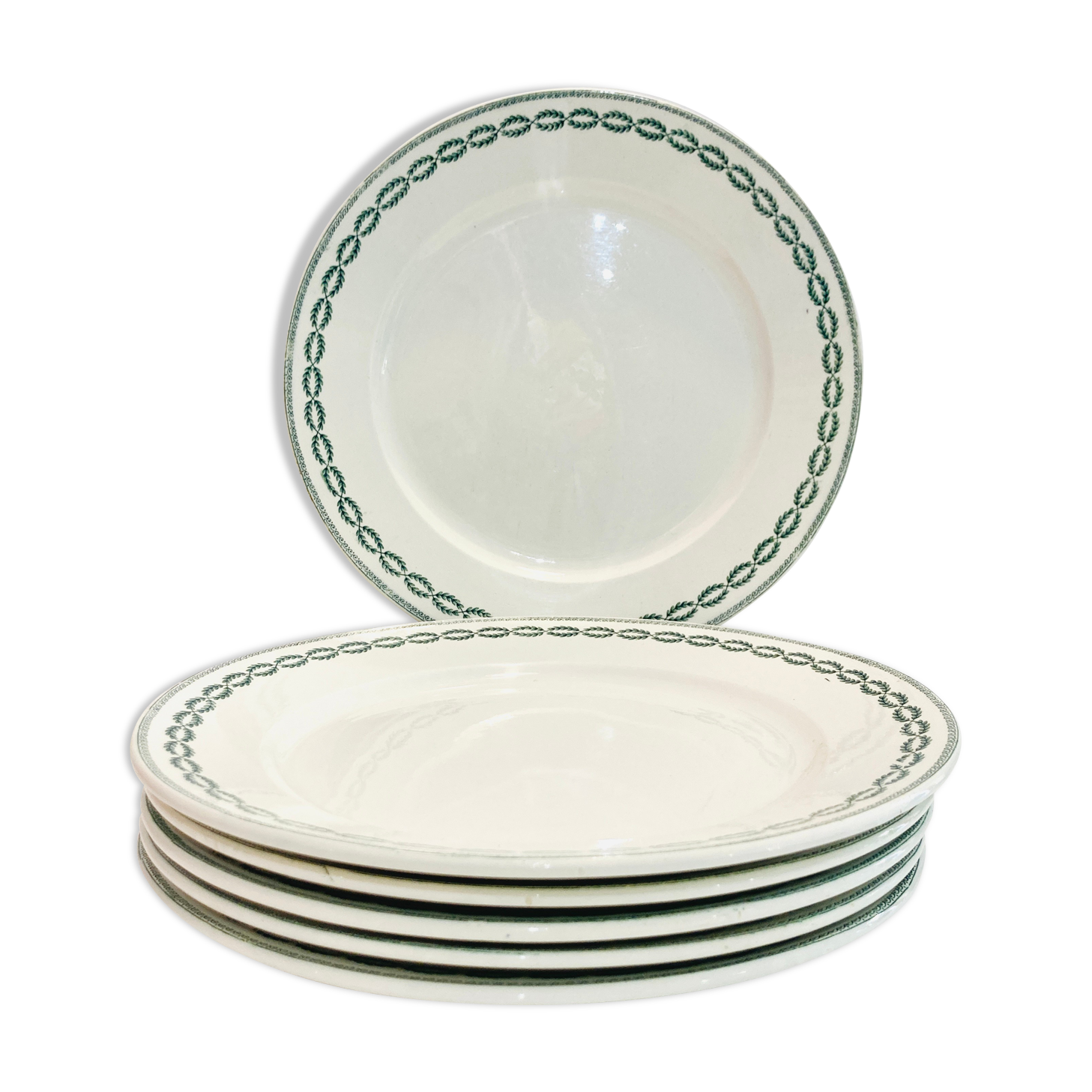 6 plates Sarreguemines Nobilis decoration crown