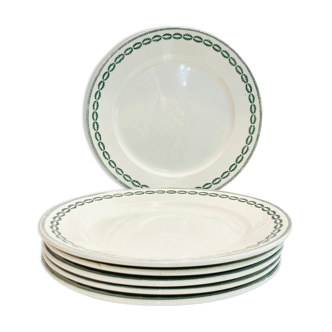 6 assiettes Sarreguemines Nobilis décor couronne
