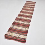 2x10 Kilim Red & Beige Hallway Kilim Runner, 69x316 Cm