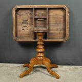 Living room table in cherry and walnut, Restoration style – late 19th century