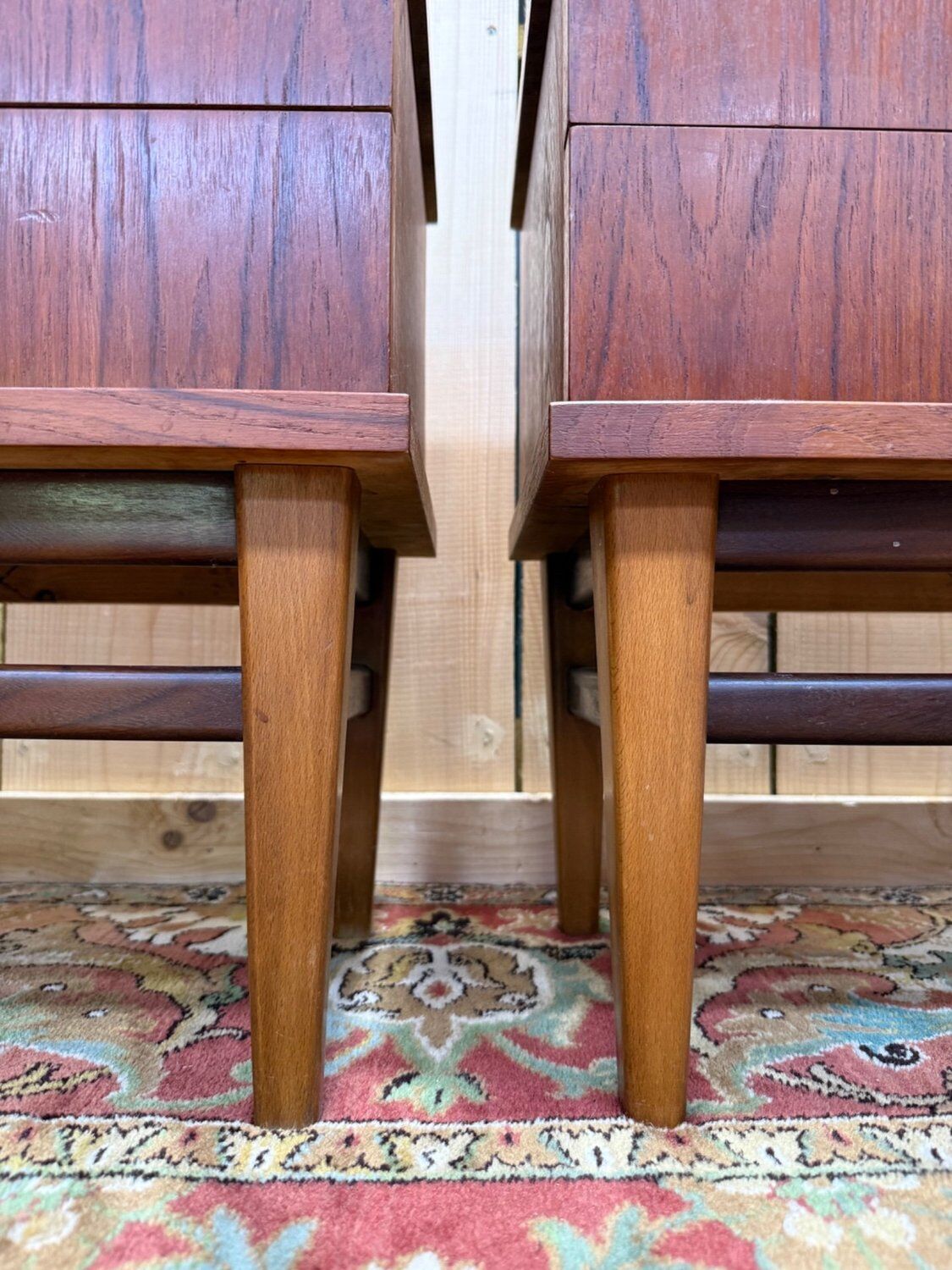 Pair of bedside tables – Scandinavian style – Solid teak – 1960s