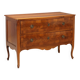 Antique baroque commode in walnut and bronze, Italy, 18th century.