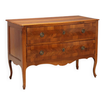 Commode ancienne baroque en noyer et bronze, Italie, XVIIIe siècle