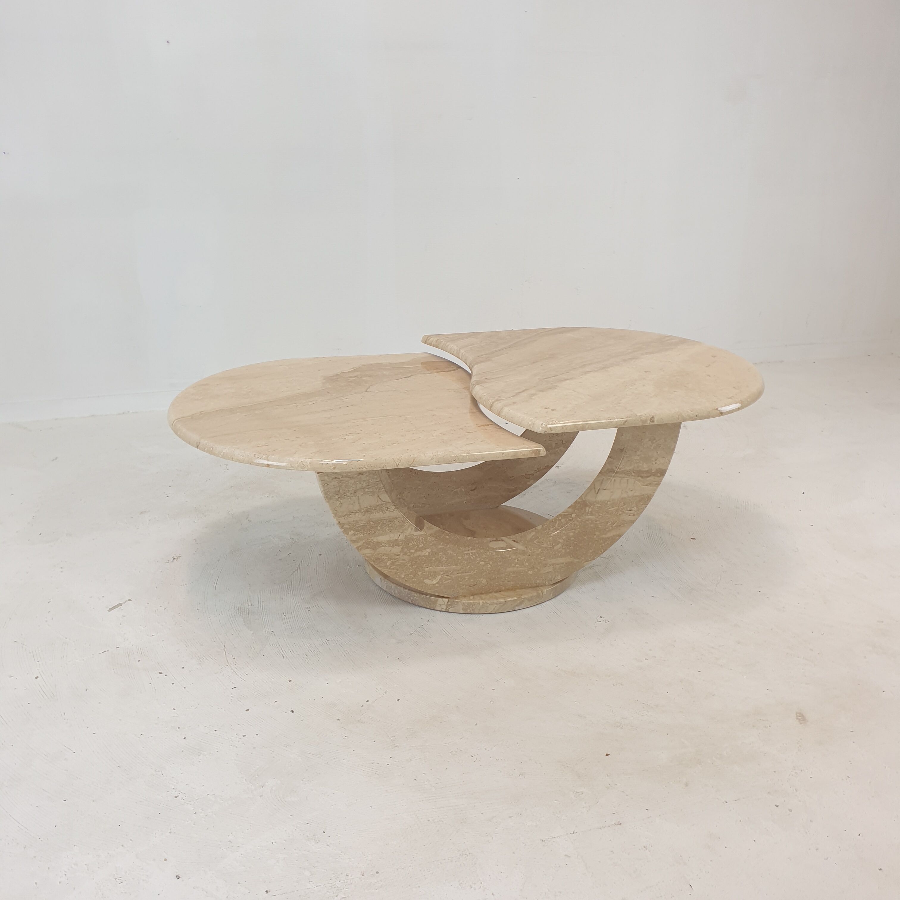 Italian travertine coffee table, 1980s