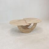 Italian travertine coffee table, 1980s