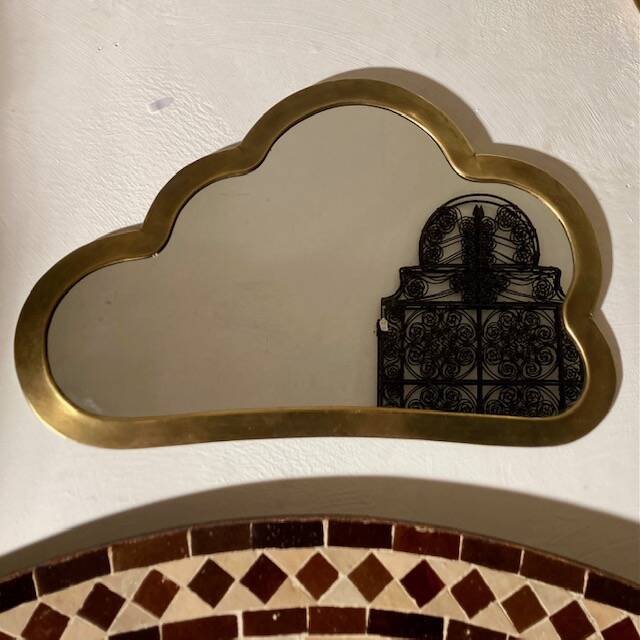 Cloud Shaped Brass Mirror
