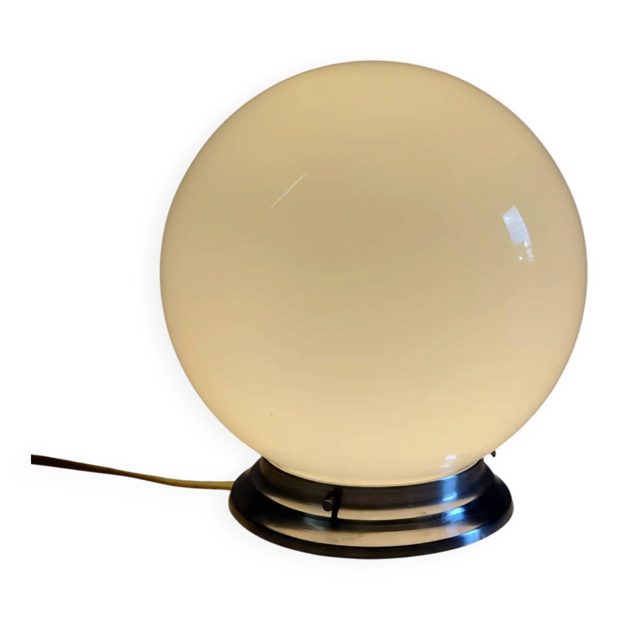 Ceiling light or table lamp with opaline globe diameter 20cm - mid 20th century