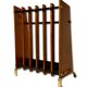 Italian umbrella door in teak and metal, 1960s
