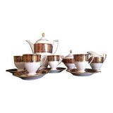German Waldershof Bavaria porcelain coffee service, handmade decoration in 22 Carat gold