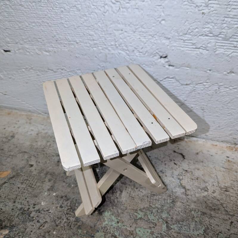 Small folding wooden stool