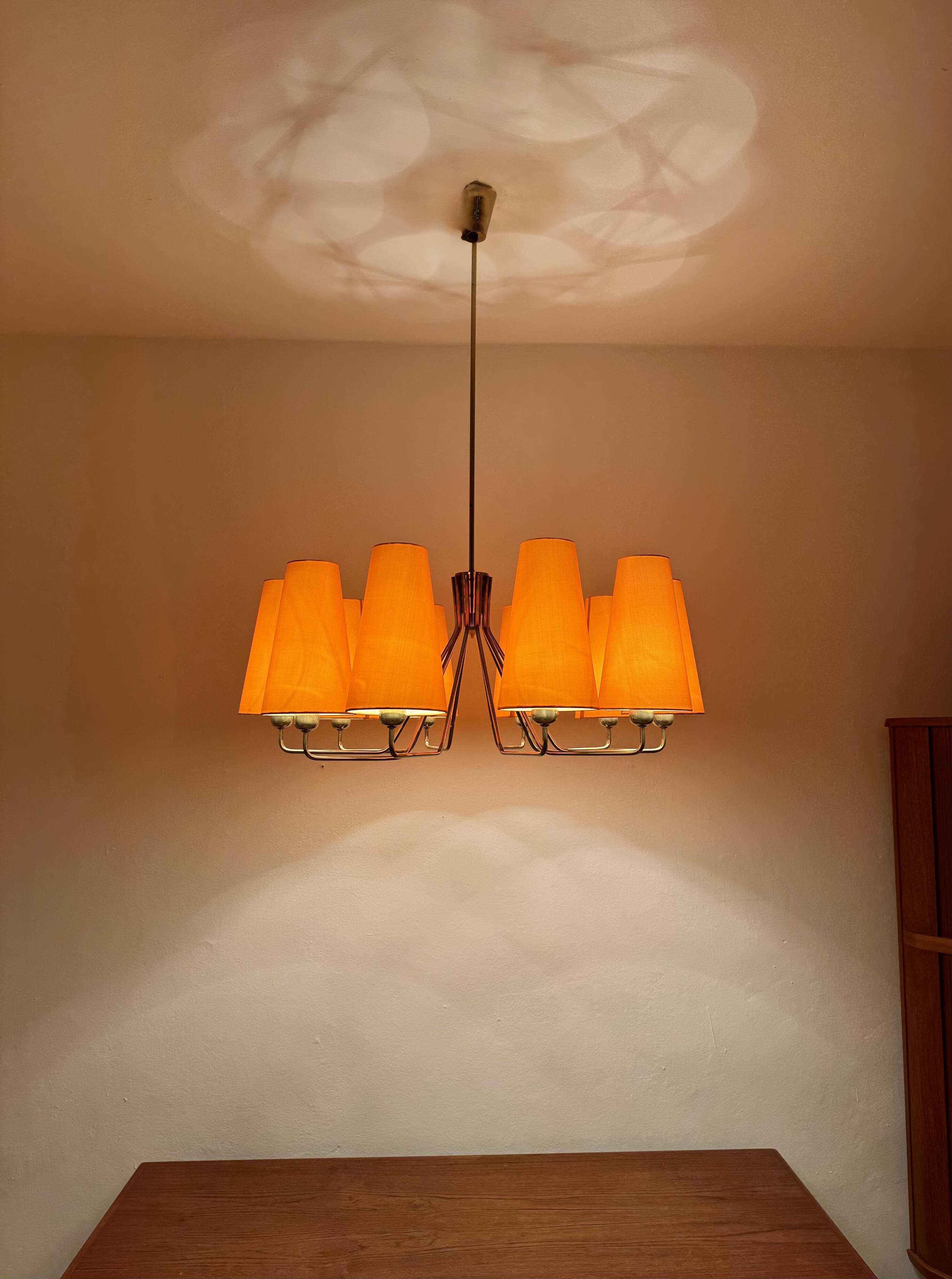 Large Brass Chandelier by Rupert Nikoll