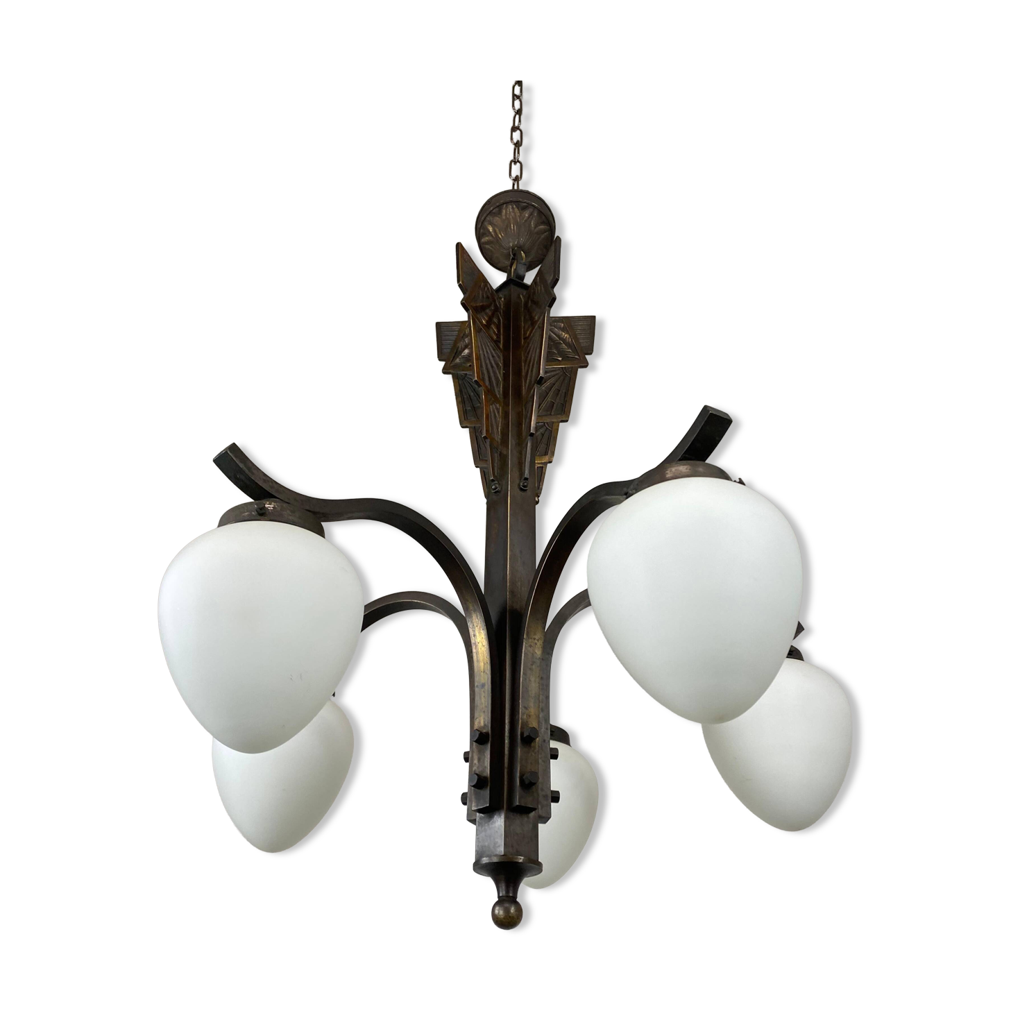 Art Deco bronze pendant lamp