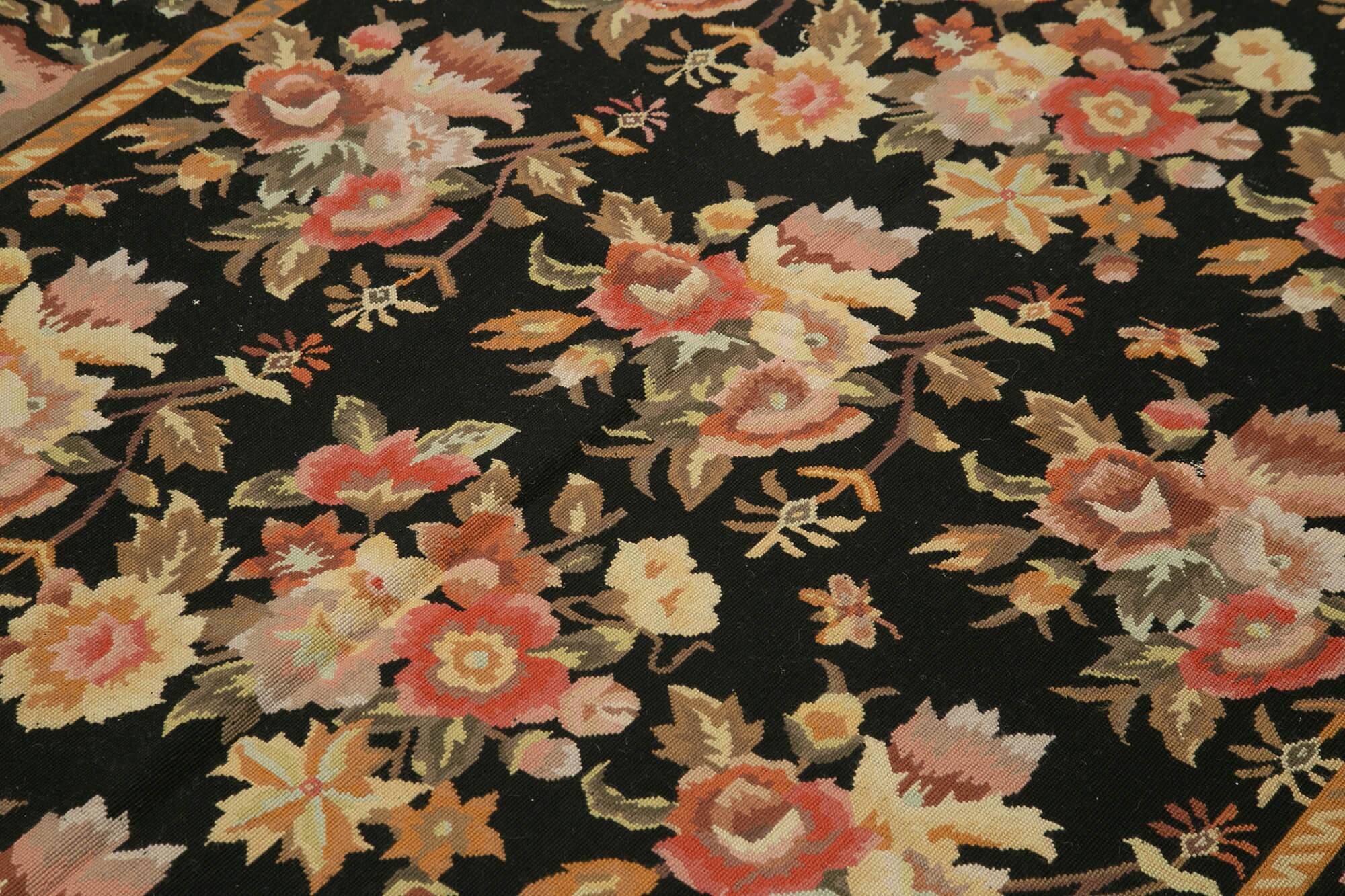 Handmade Vintage Flatweave Needlepoint Kilim 183 cm x 274 cm