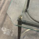 Vintage Neoclassical Side Table — Gun Metal & Brass Frame with Octagon