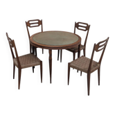 Interwar Italian Rationalist Set: Table and 4 Chairs