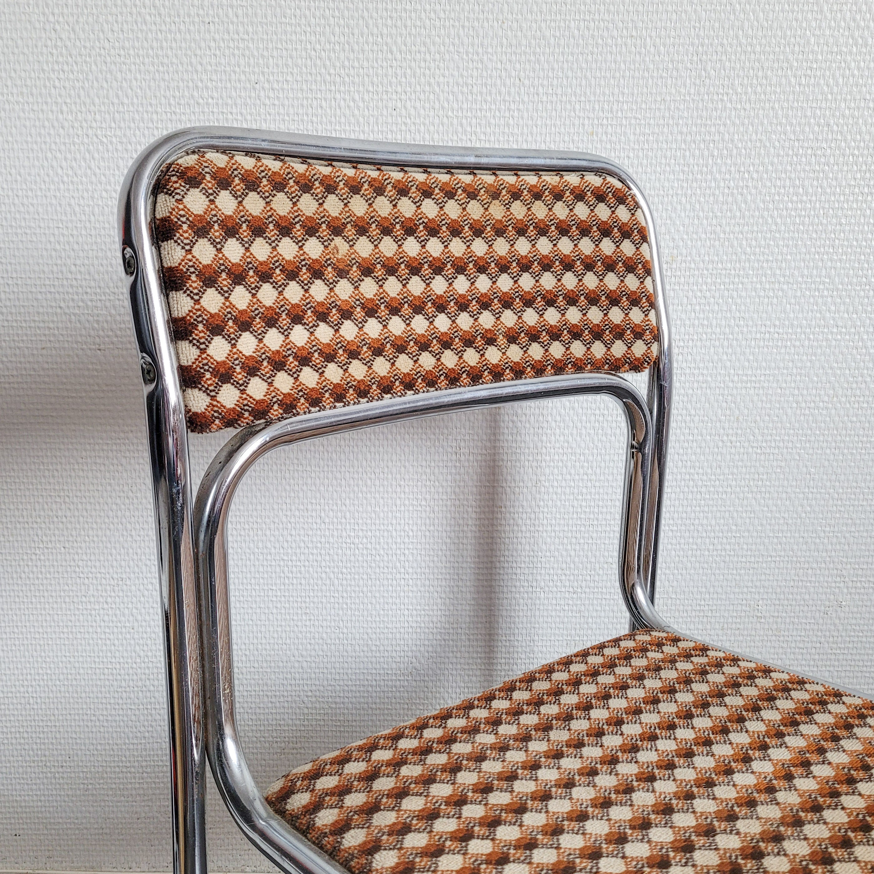 Ensemble de 4 chaises vintage chromées
