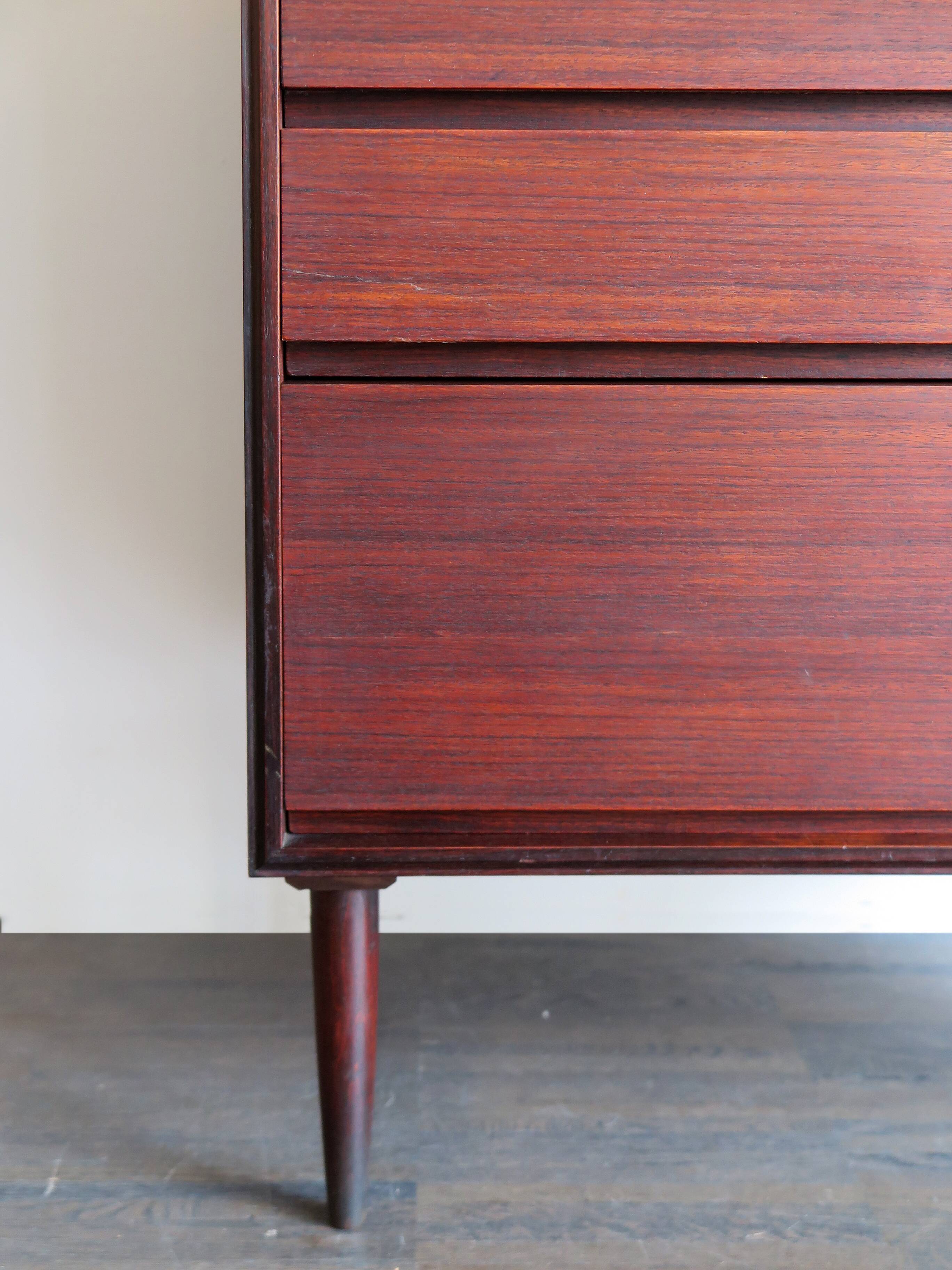 Scandinavian midcentury darkwood chest of drawers 1950s