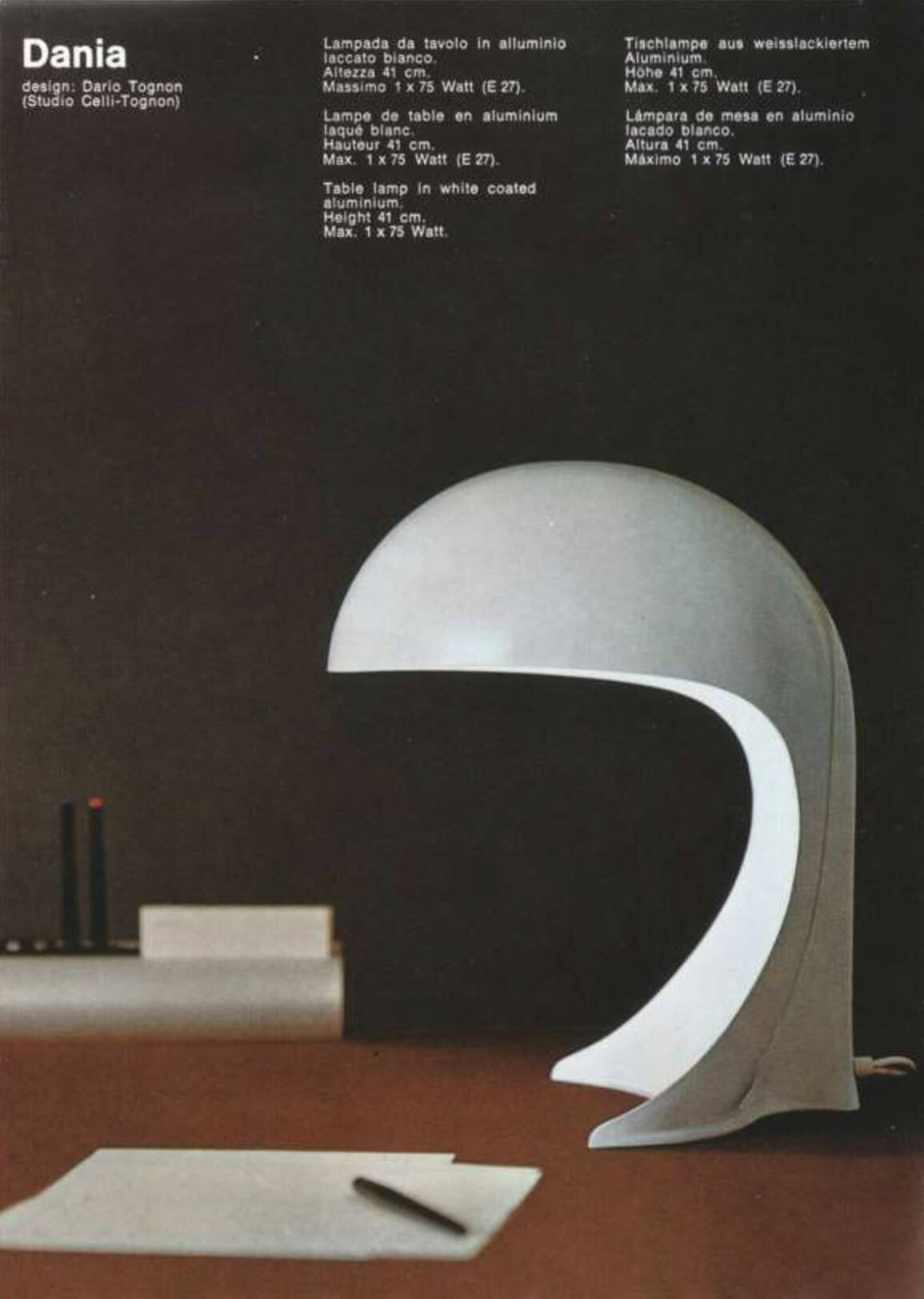 Dania Table Lamp By Dario Tognon And Studio Celli For Artemide in perfect condition!