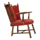 1960s, Scandinavian armchair. Red furniture wool, beech wood.