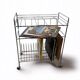 Vintage Chrome Record Holder on Wheels