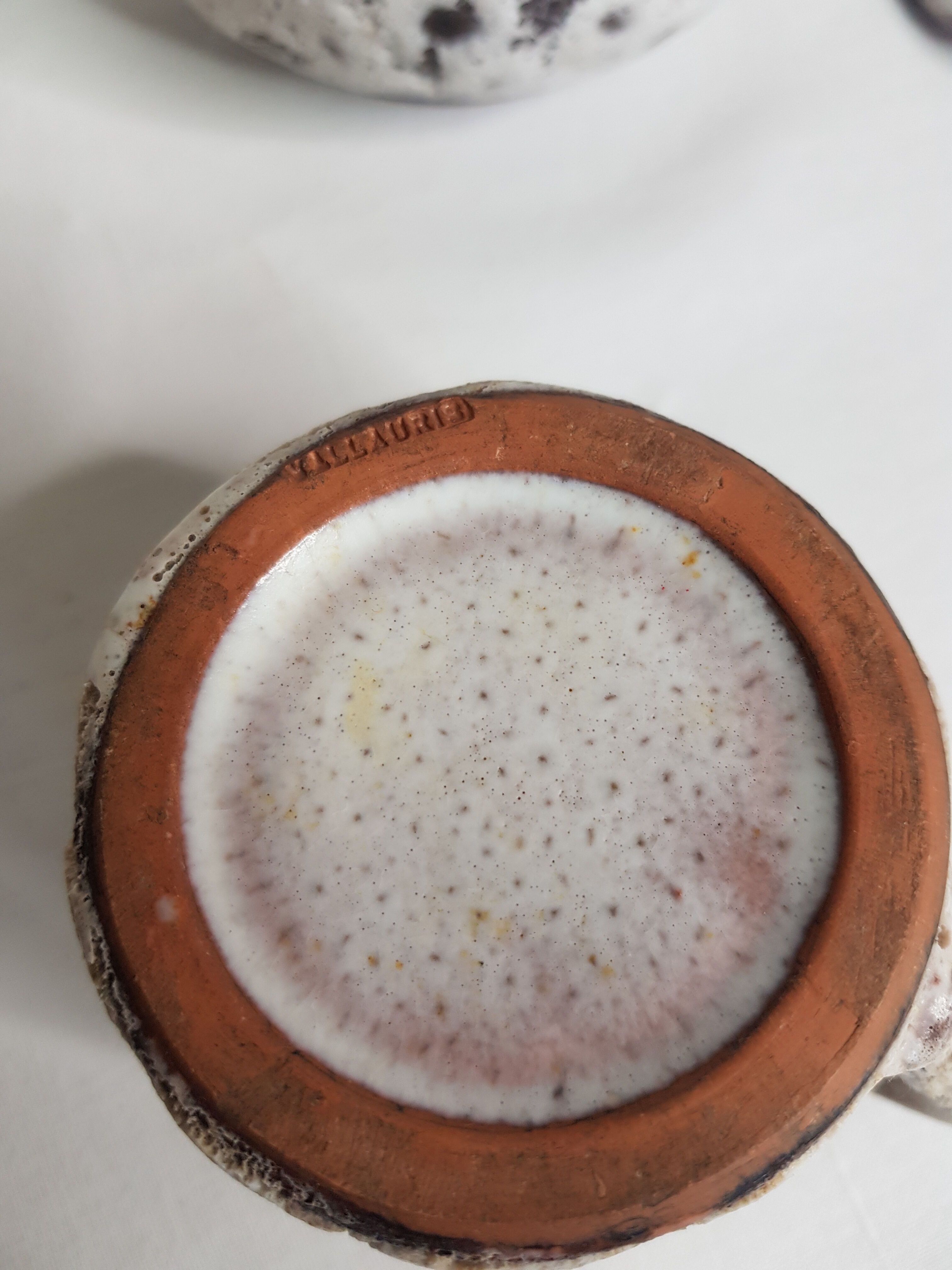 Breakfast service "fat lava" stamped "Vallauris"