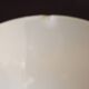 Set of six Art Deco white fine porcelain coffee cups and saucers