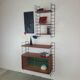 Bibliothèque murale suspendue étagères scandinave vintage teck 1960
