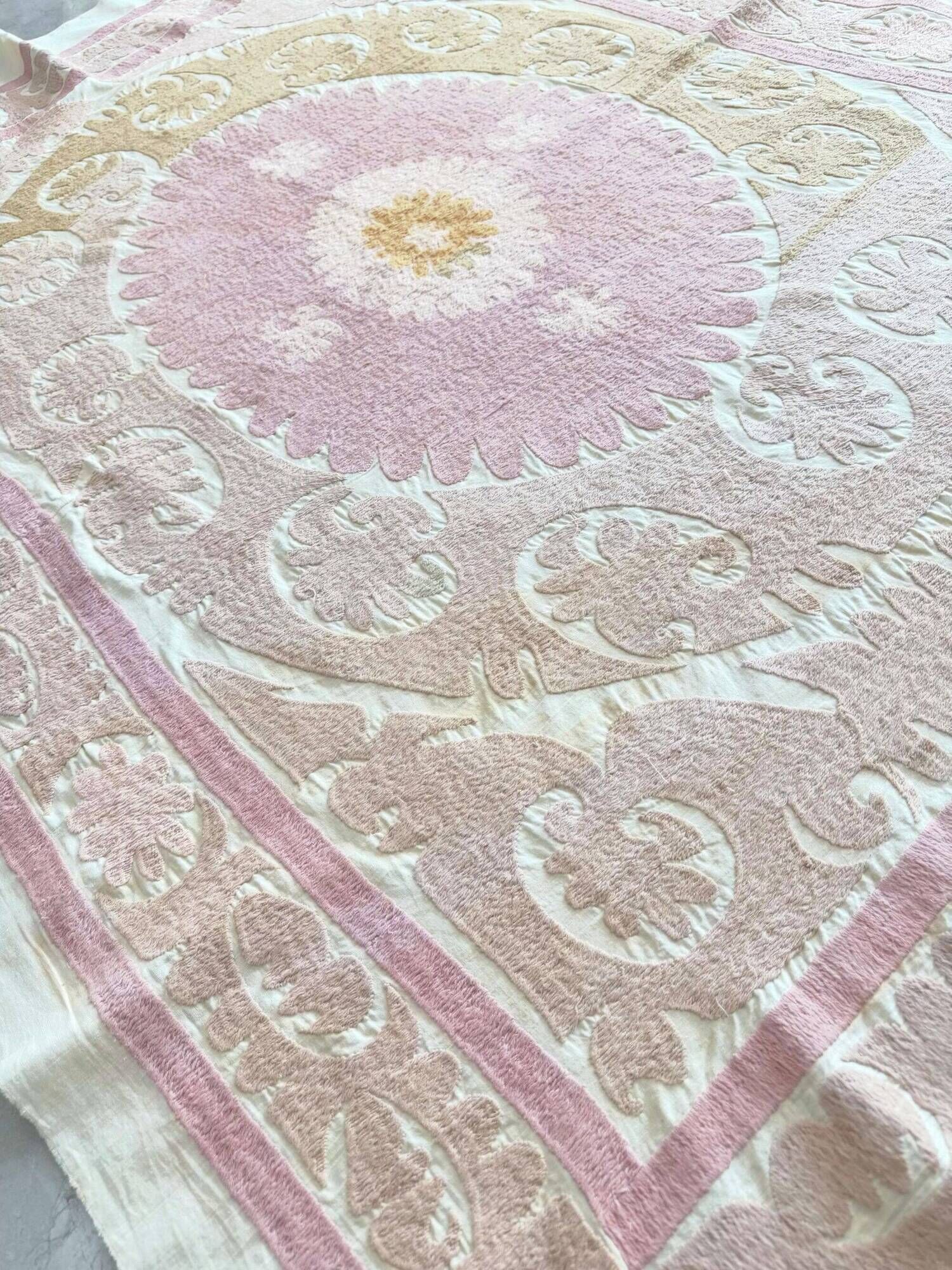 Vintage hand-embroidered tablecloth 141x168 cm