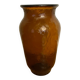 Vintage henkel amber molded glass vase, 1960s, germany