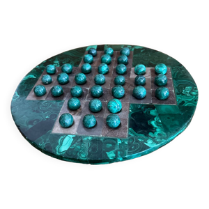 Jeu du solitaire en malachite marbre