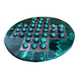 Solitaire game in green marble malachite