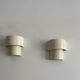Pair of vintage modernist wall lights, white lacquered metal, Sweden 1970