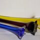 Trio of ancient stretched glass soliflores