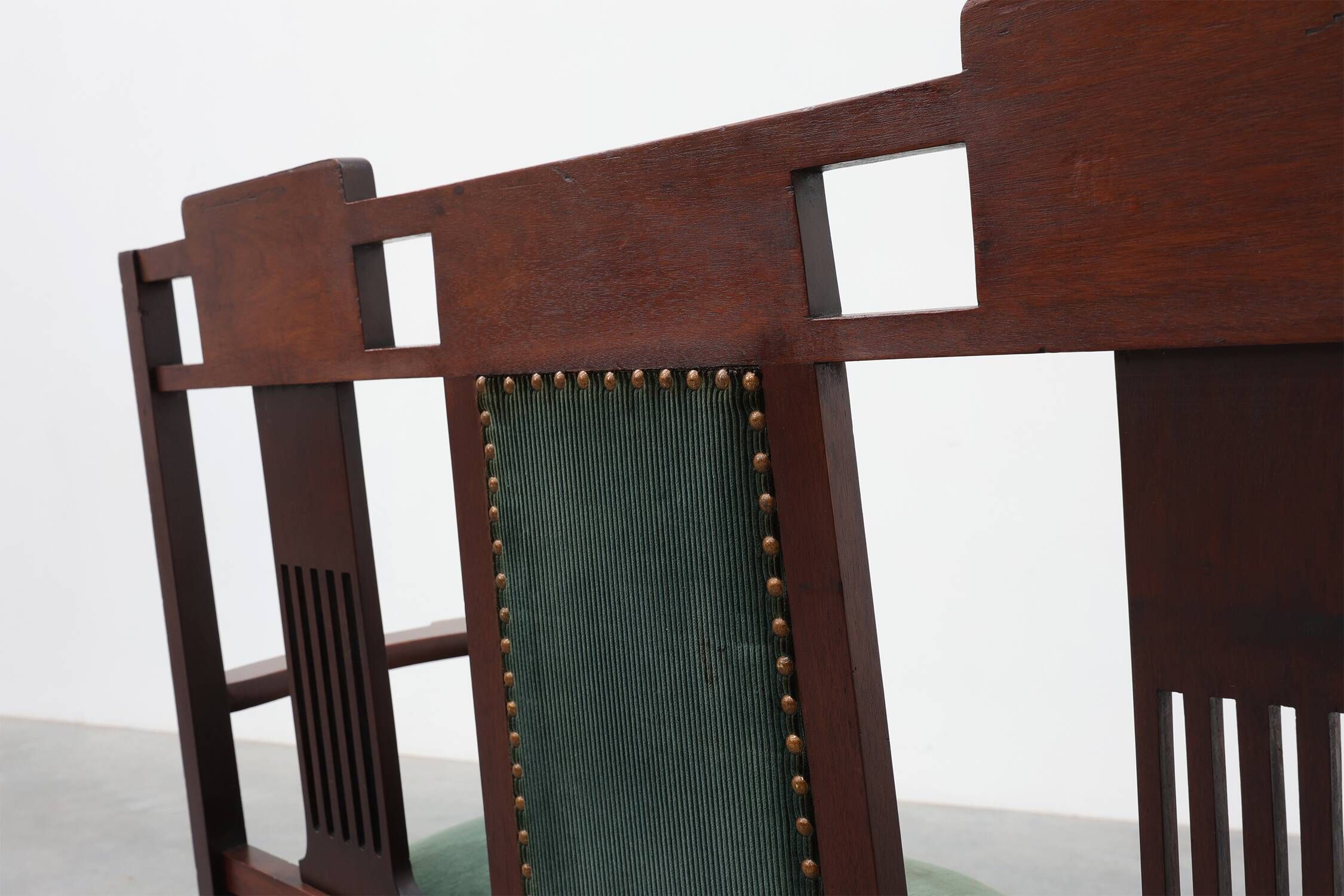 Art Nouveau Walnut Settee with Floral Marquetry, Belgium, ca. 1900