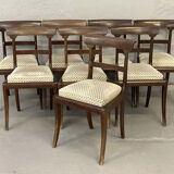 Suite of 8 Directoire style chairs - English