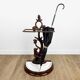 Art Nouveau umbrella stand or cane holder in enameled cast iron