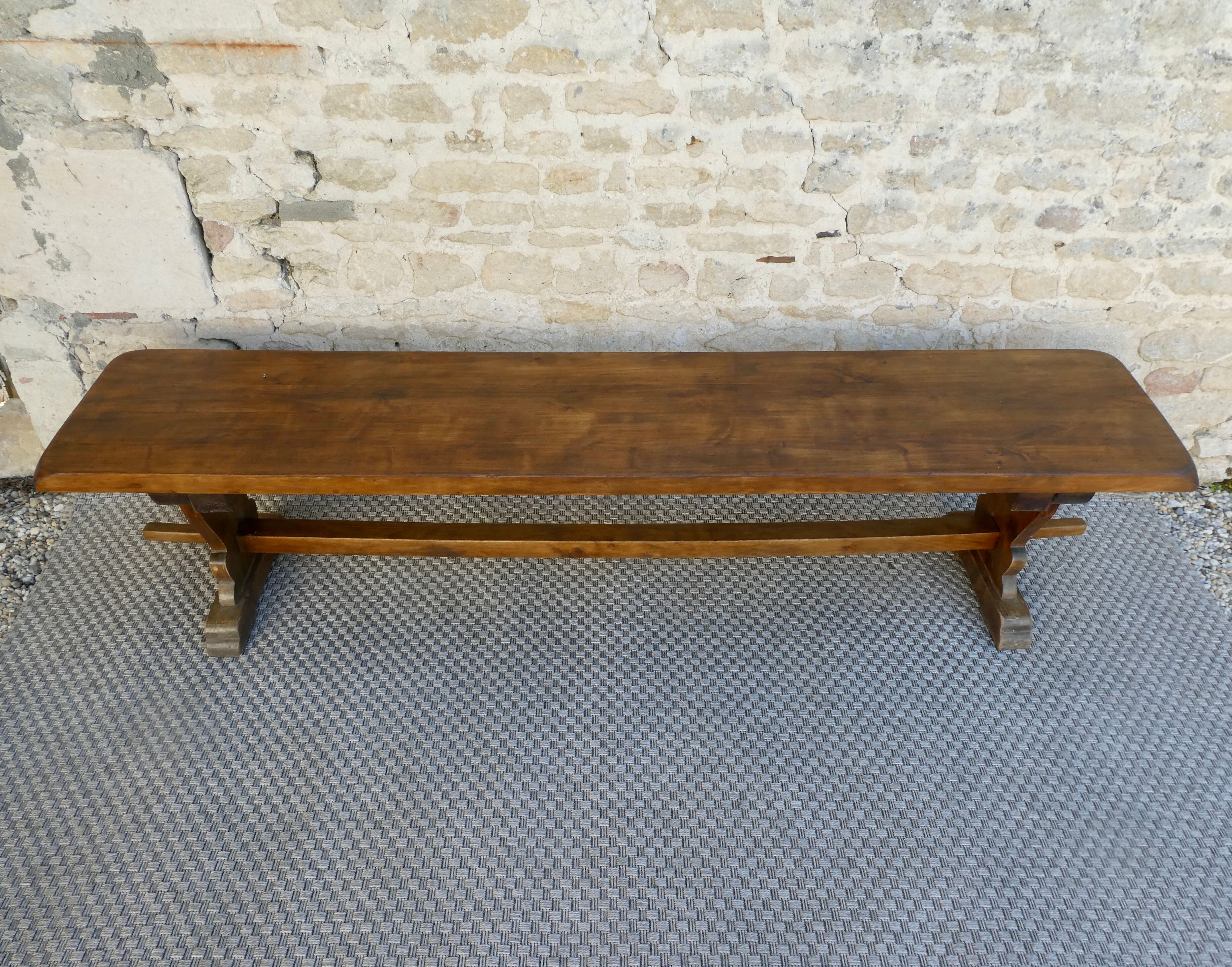 Old monastery bench in solid wood, length 180 cm
