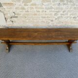 Old monastery bench in solid wood, length 180 cm