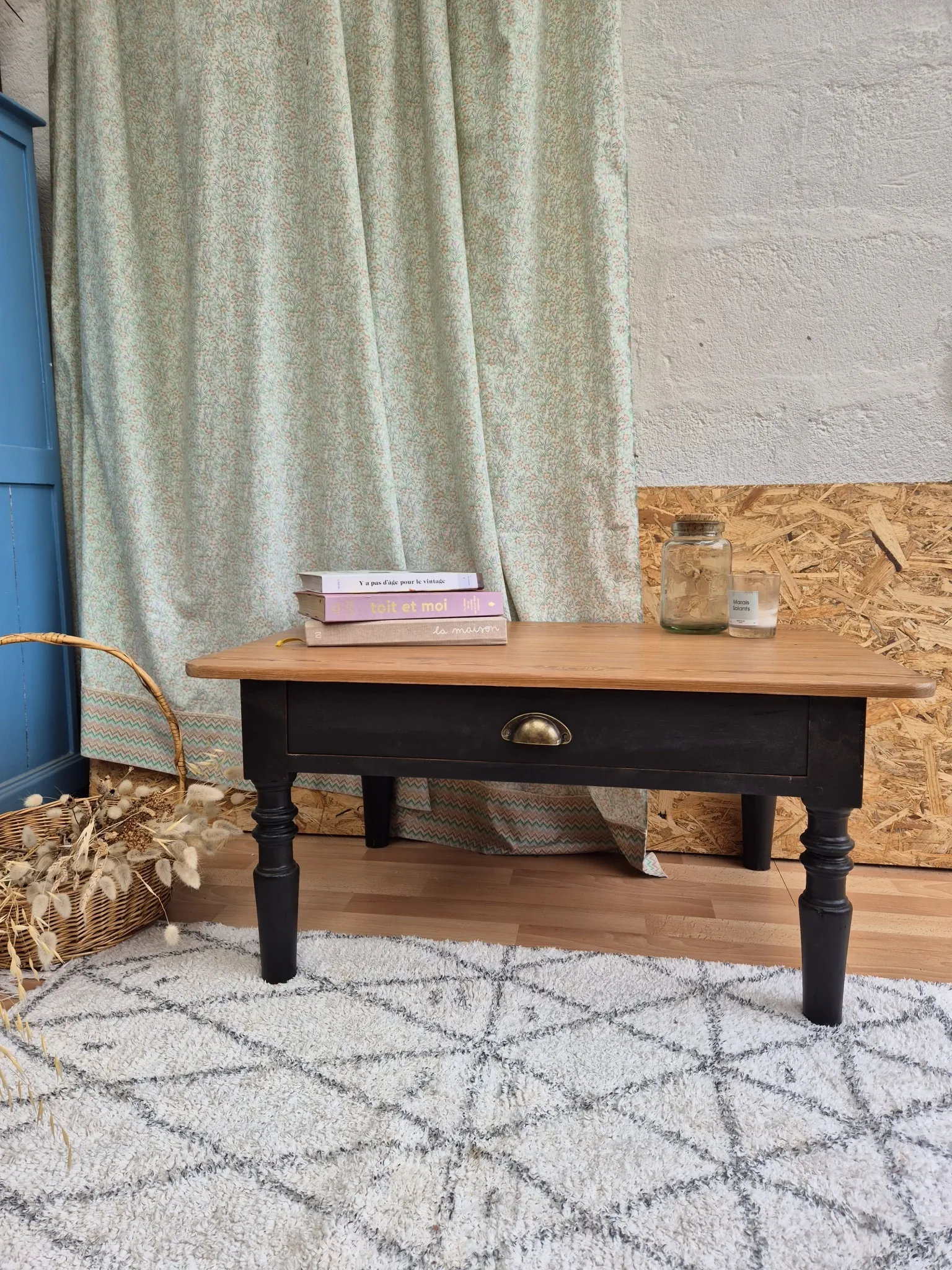 Table basse vintage rénovée