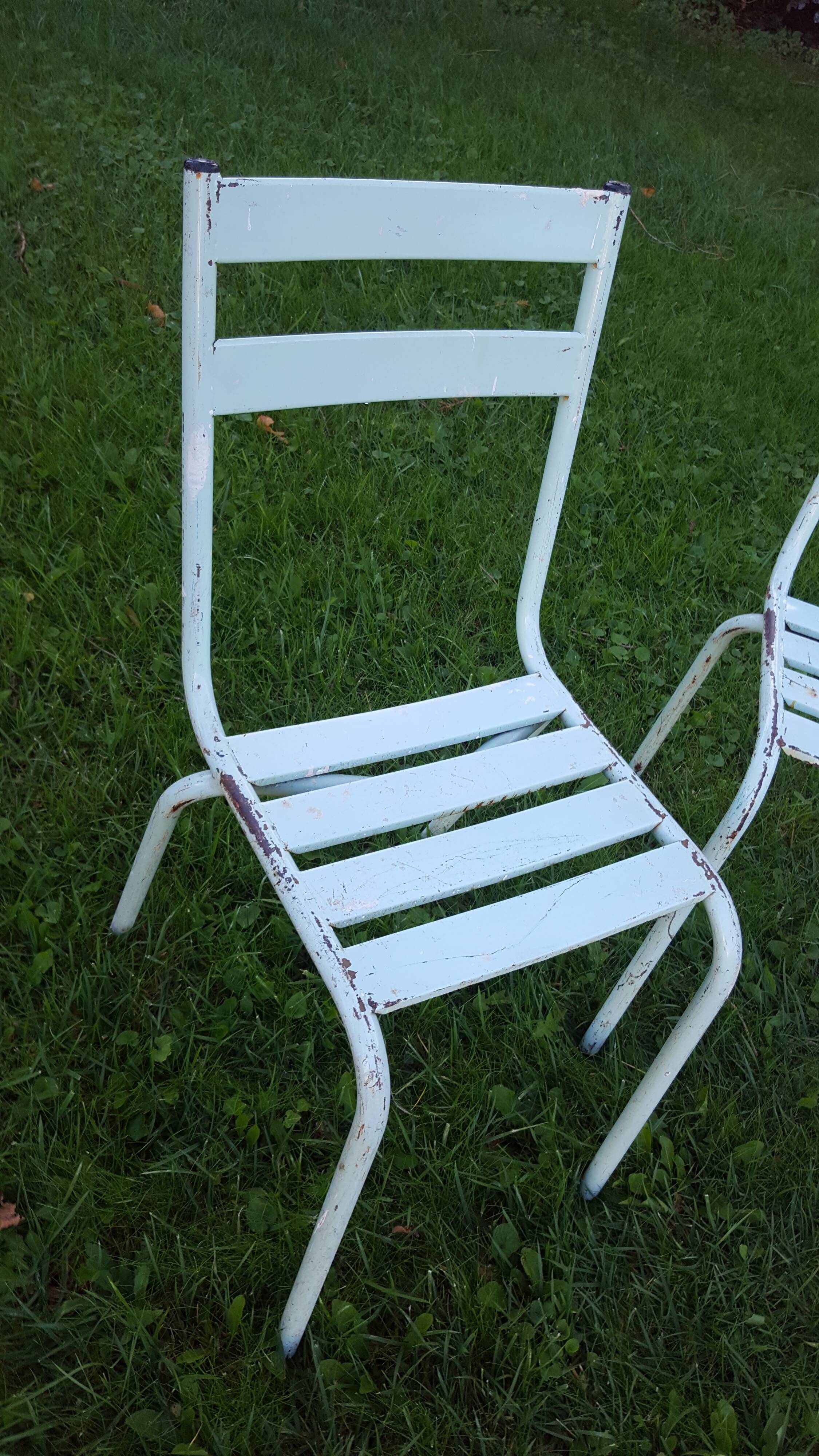 4 metal chairs, 50s