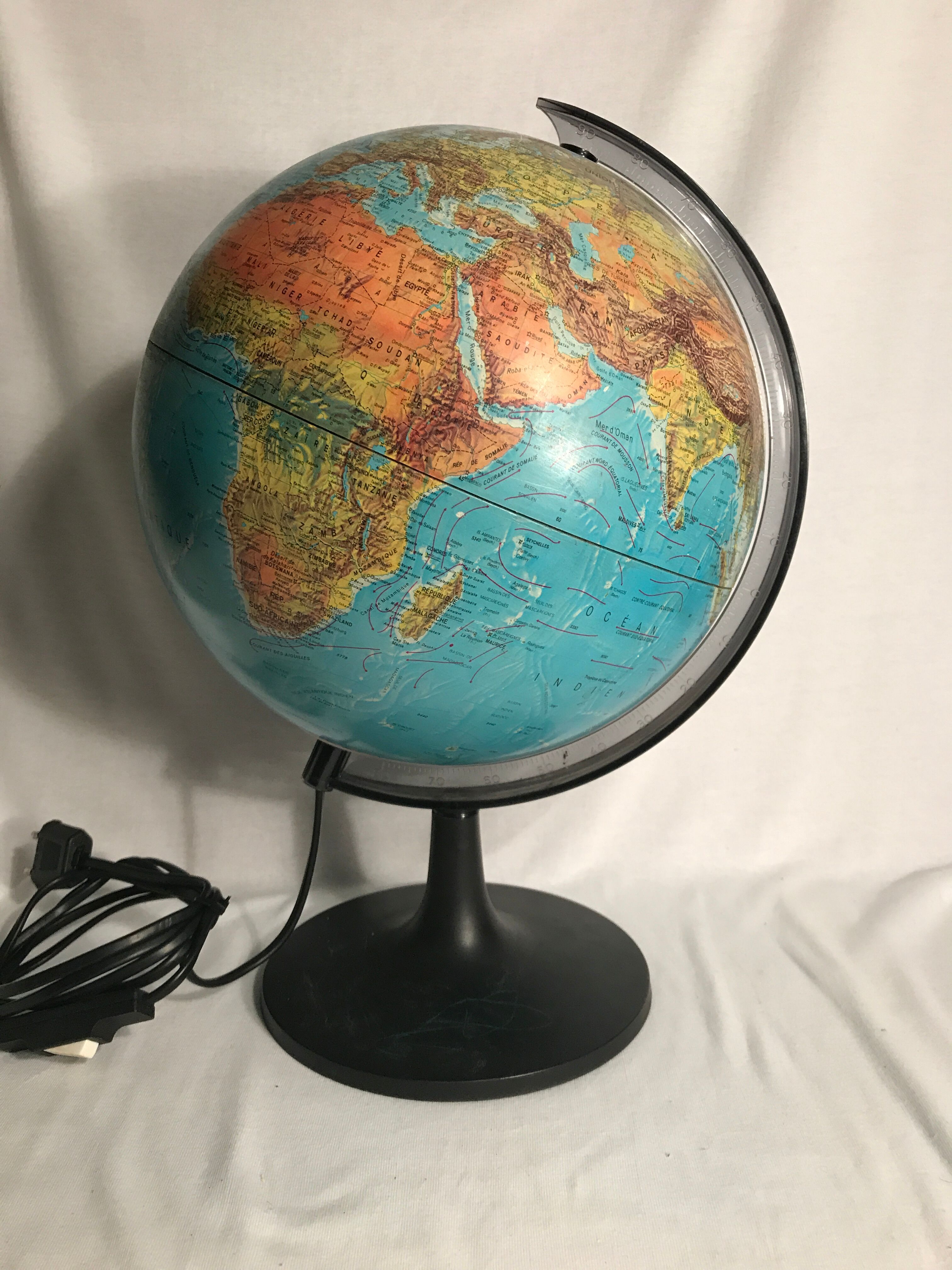 Globe Earth luminous globe scan type 5-z made in Denmark 1986