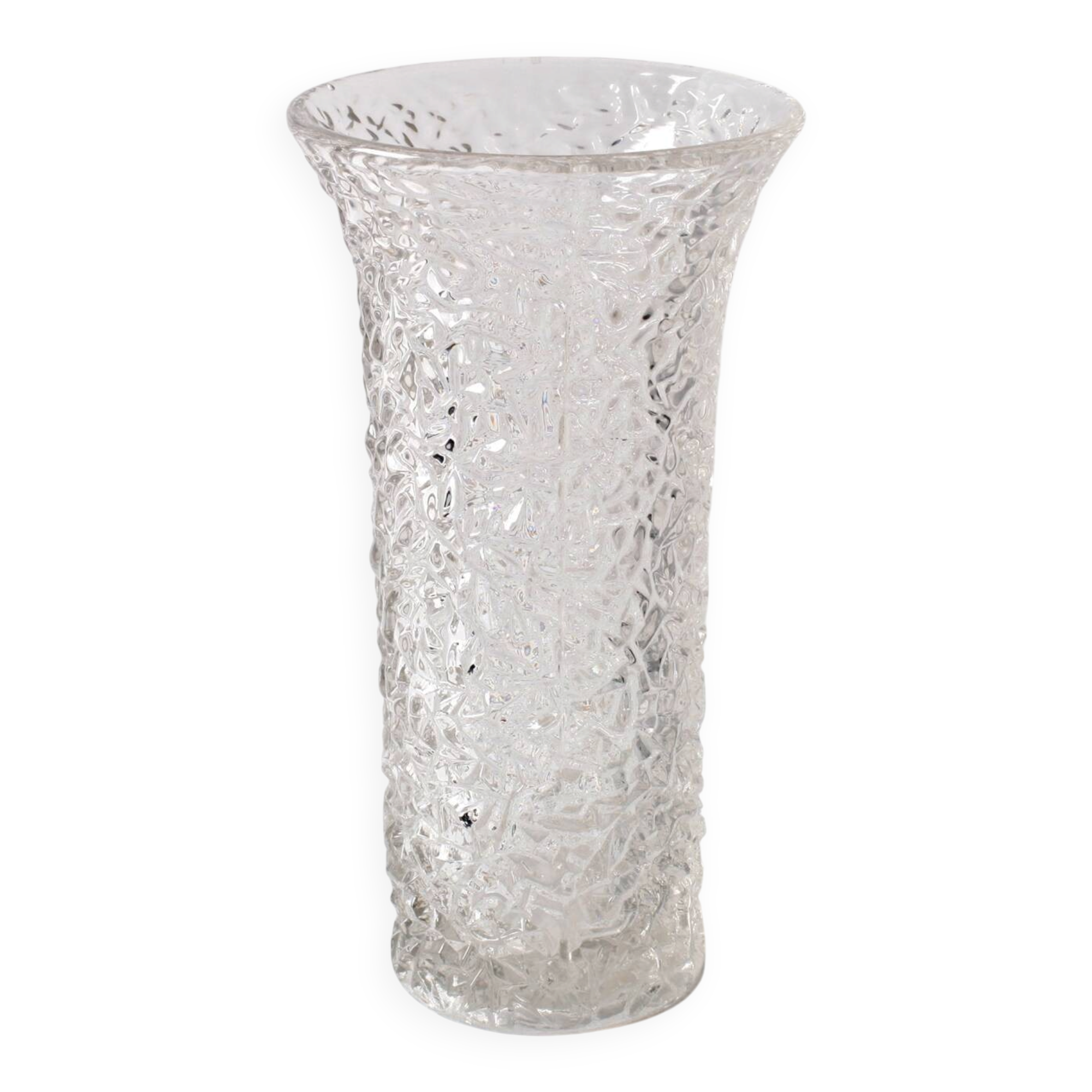 Pressed Glass Vase by Václav Hanuš / Libochovice / Czech Republic / 1970